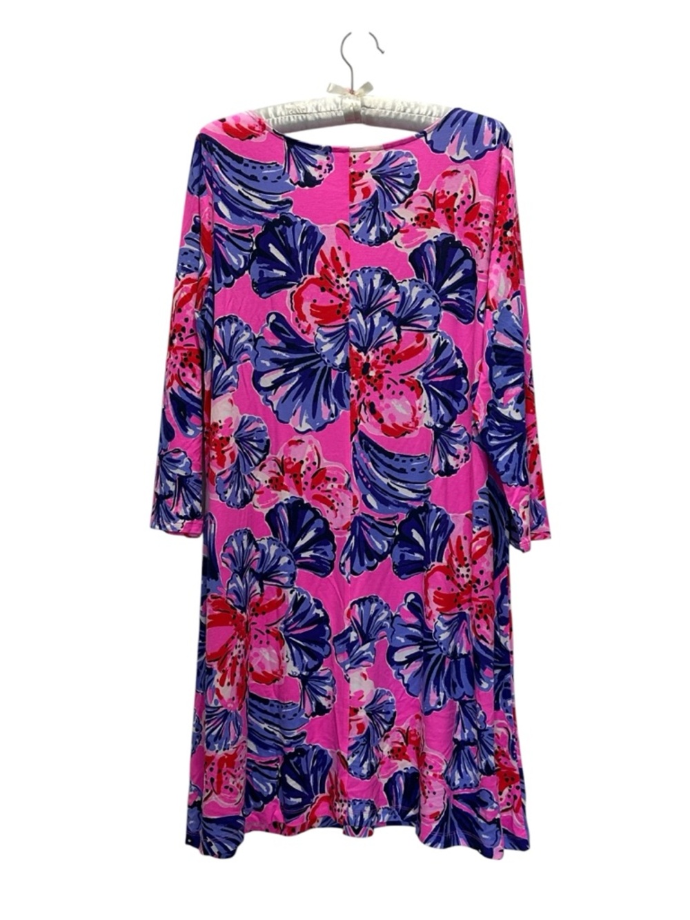 Lilly Pulitzer Ophelia Knit Swing Dress Plumeria Pink in Hollidaze Size Medium - Picture 4 of 10